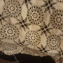 Crocheted Table Cloth Made 1880's