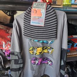 New Boys Long Sleeve Shirt And Beanie Set Sizes 4,6,7,8,10,12