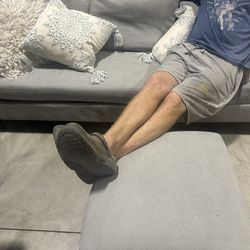 Gray small couch w/ottoman