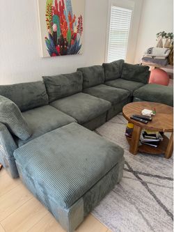 Wayfair Green Couch with Ottoman