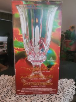 12 In Lead Crystal Hurricane Lamp