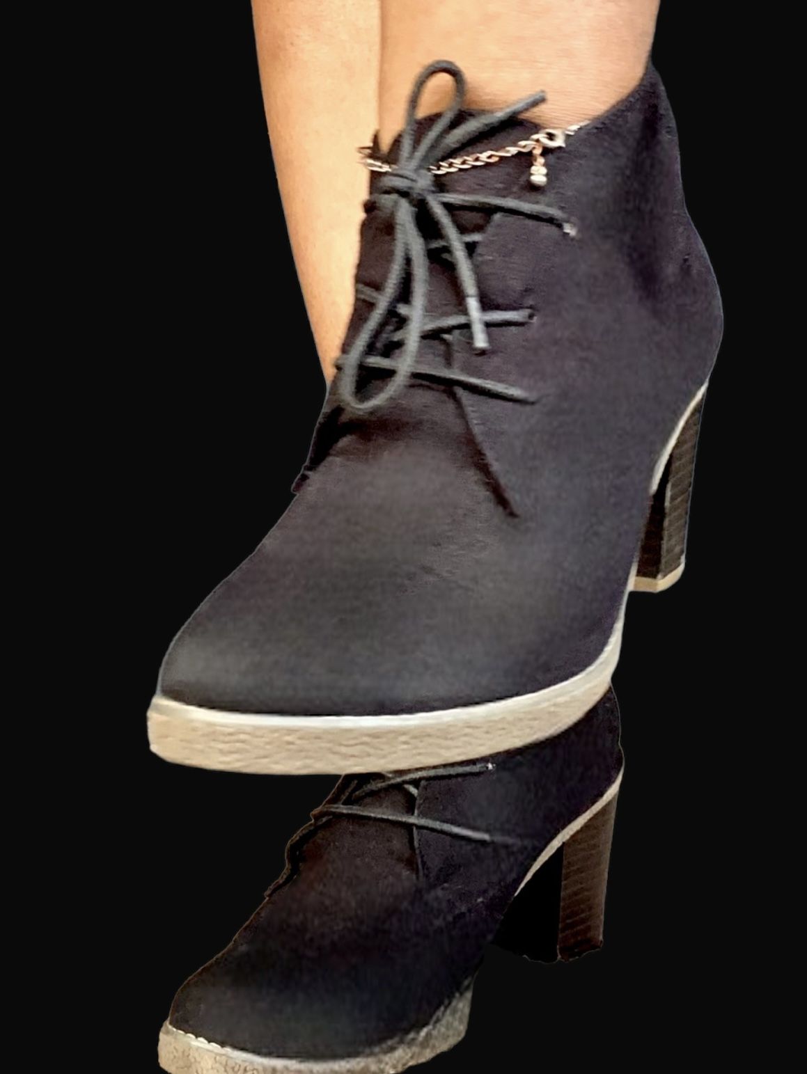 Old Navy Black Suede Booties Size 10