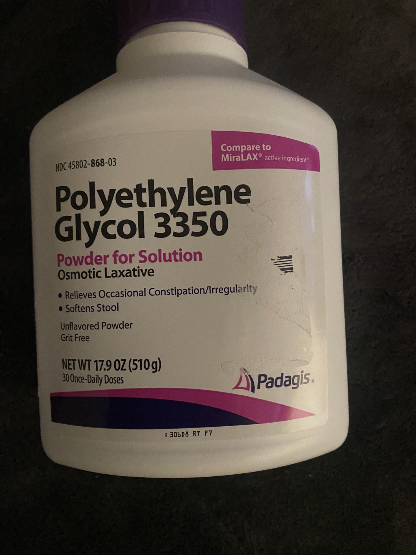 Polyethylene Glycol 3350- Laxative