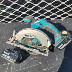 6.5 Makita Saw. 2 18v Batteries. 