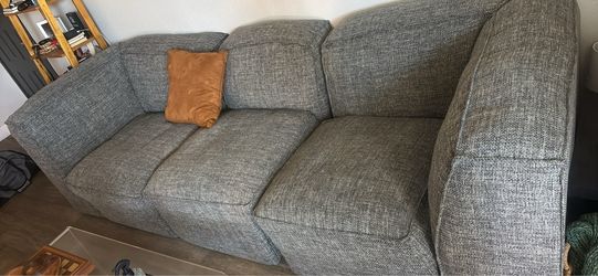 Gray 3-Seat Modular Fabric Sofa