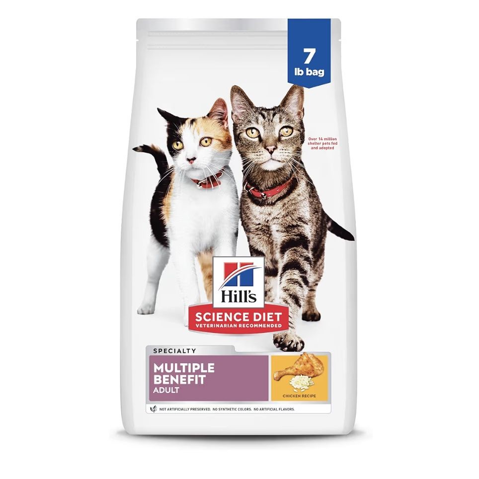 Hill's Science Diet Multi-Benefit, Adult 1-6, Multiple Benefit, Dry Cat Food, Chicken Recipe, 7 lb Bag