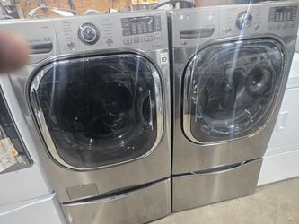 Lg Washer And Dryer Set Electric With Pedestal Washer 