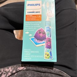 Philips Sonicare for Kids 3+ Bluetooth Connected Rechargeable Electric Power Toothbrush, Interactive for Better Brushing, Turquoise, HX6321/02
