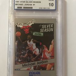 1991 Star Equal Glossy The Silver Season #1 Michael Jordan HOF Graded GEM 10