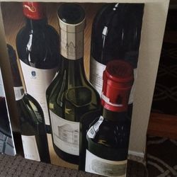 2 Wine Paintings On Canvas