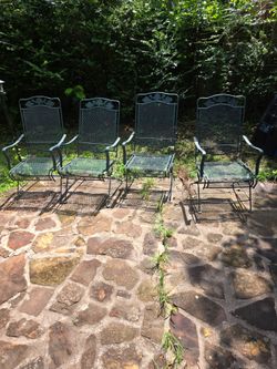 Wrought iron patio spring rocker chairs