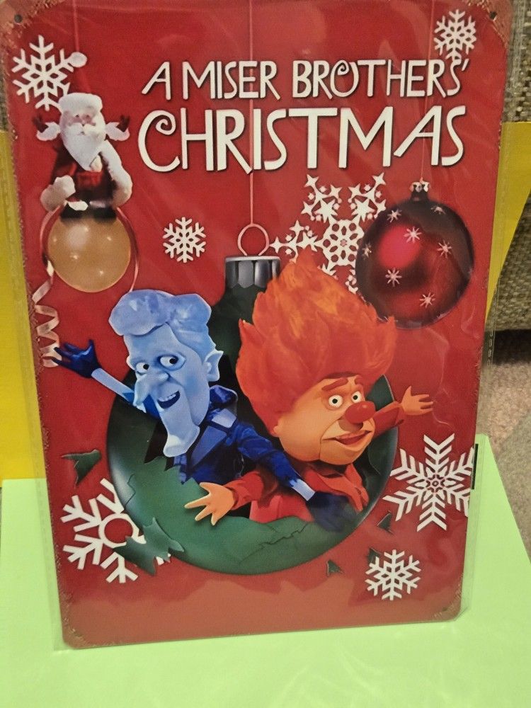 A Year Without Santa Miser Brothers' Christmas Sign Tin