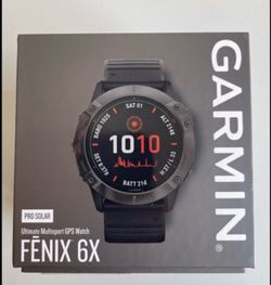 Garmin Fenix 6x pro solar  with 2 extra bands and bike  Mount