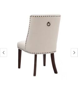 set of 4 modern donning chairs beige w/espresso legs