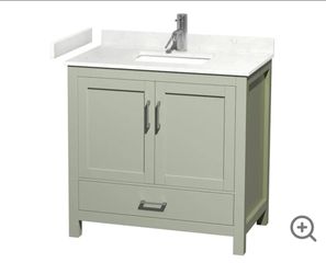 Sheffield 36" Free Standing Single Basin Vanity Set with Cabinet and Cultured Marble Vanity Top