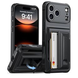 New iPhone 17 Pro Max Wallet Case [4-5 Card Holder] [Kickstand] [Full Camera Protection] [RFID Blocking] [Military Grade Protection] Shockproof Rugged