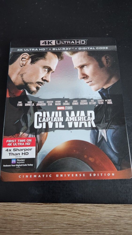 Captain America : Civil War 4k Blu-Ray - Brand New