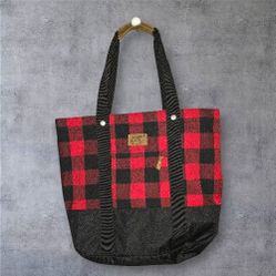 Eddie Bauer Bags | Eddie Bauer Red Black Plaid Tote 15 X 18 