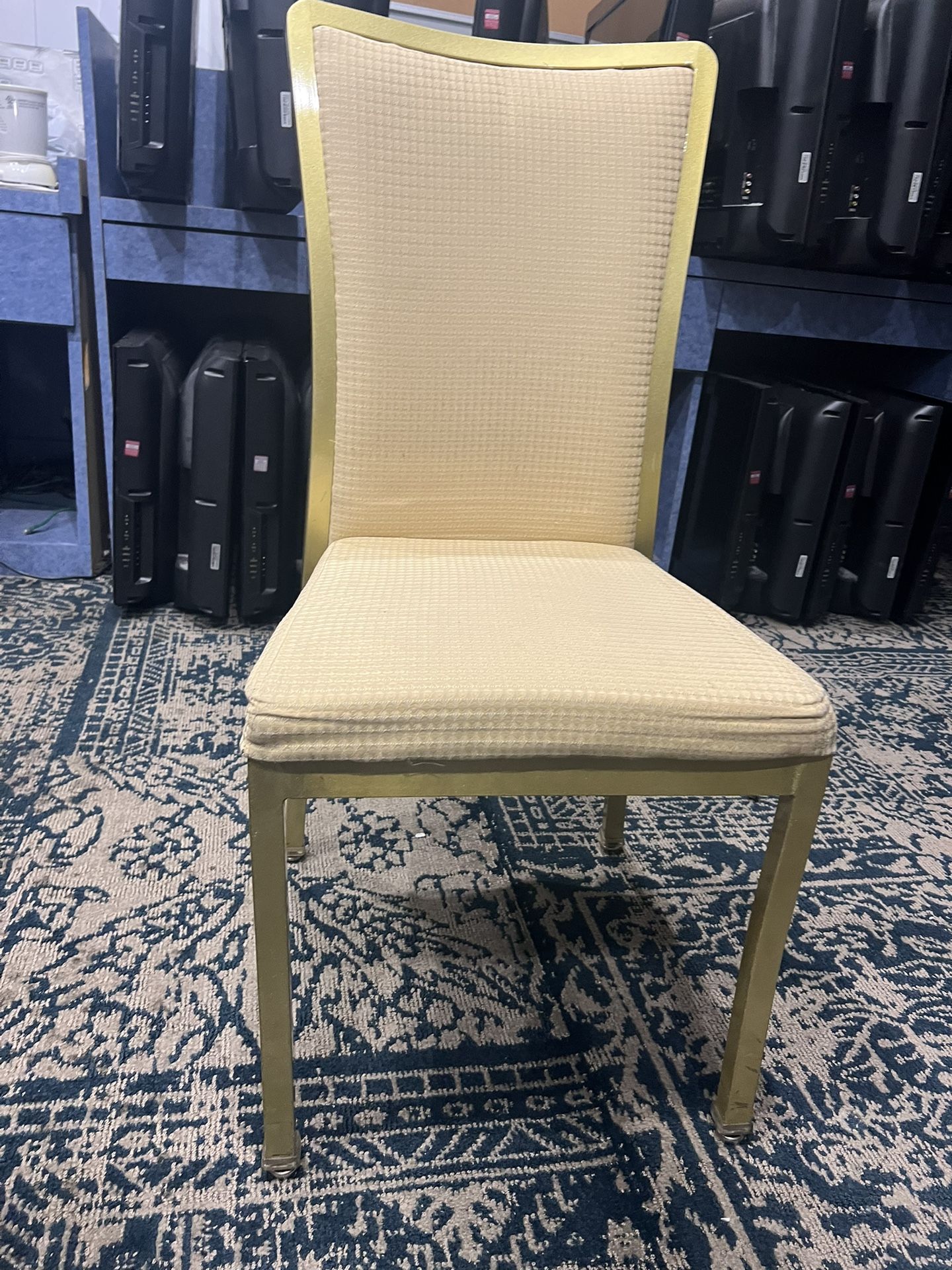 Gold Banquet Chair With Cream Upholstered Seat & Back - Elegant &
