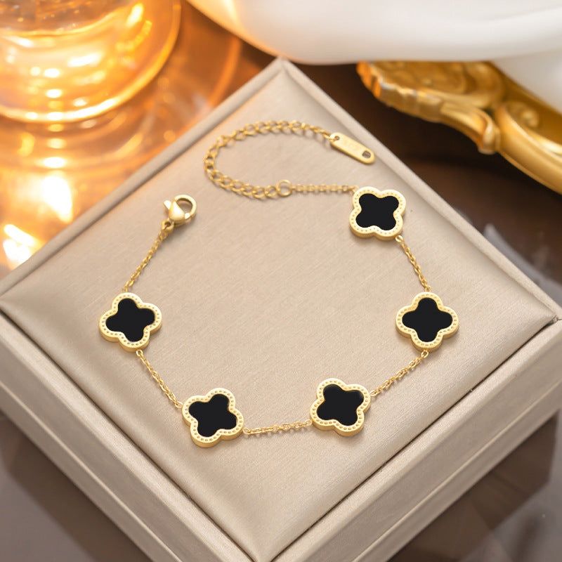 Flower Titanium Steel 18K Gold Plated Bracelet’s