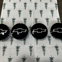 Gloss Black Chevy center Caps 3.25”