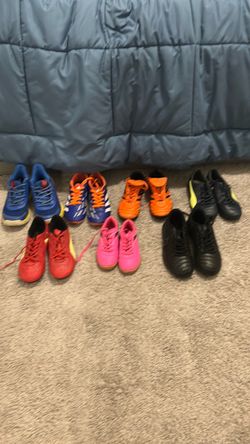 Mega Kid's Sports & Soccer Shoe Bundle – 7 Pairs (adidas, Nike, Curry, Puma)