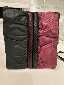 Vintage Lory Designs Leather & Genuine Snakeskin Crossbody Purse
