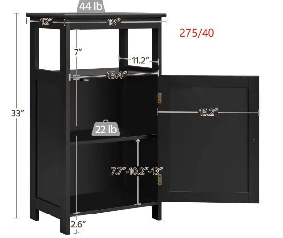 4-Tier Bathroom Floor Storage Cabinet