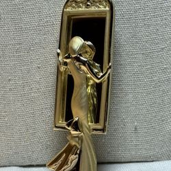 Vintage AJC  Art Deco Lady in the Mirror/Reflection Brooch