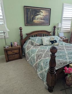 King bed frame, Delivery Available , King bed frame, with 6 drawers. Delivery available for a fee.