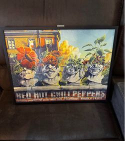 Framed Red Hot Chili Peppers Warsaw 2023 Concert Poster
