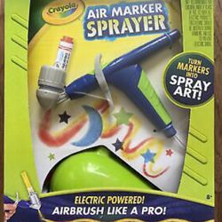 Crayola Air Marker Sprayer Set Airbrush Kit, Electric Powered, Spray Art*Brand New In Box*w