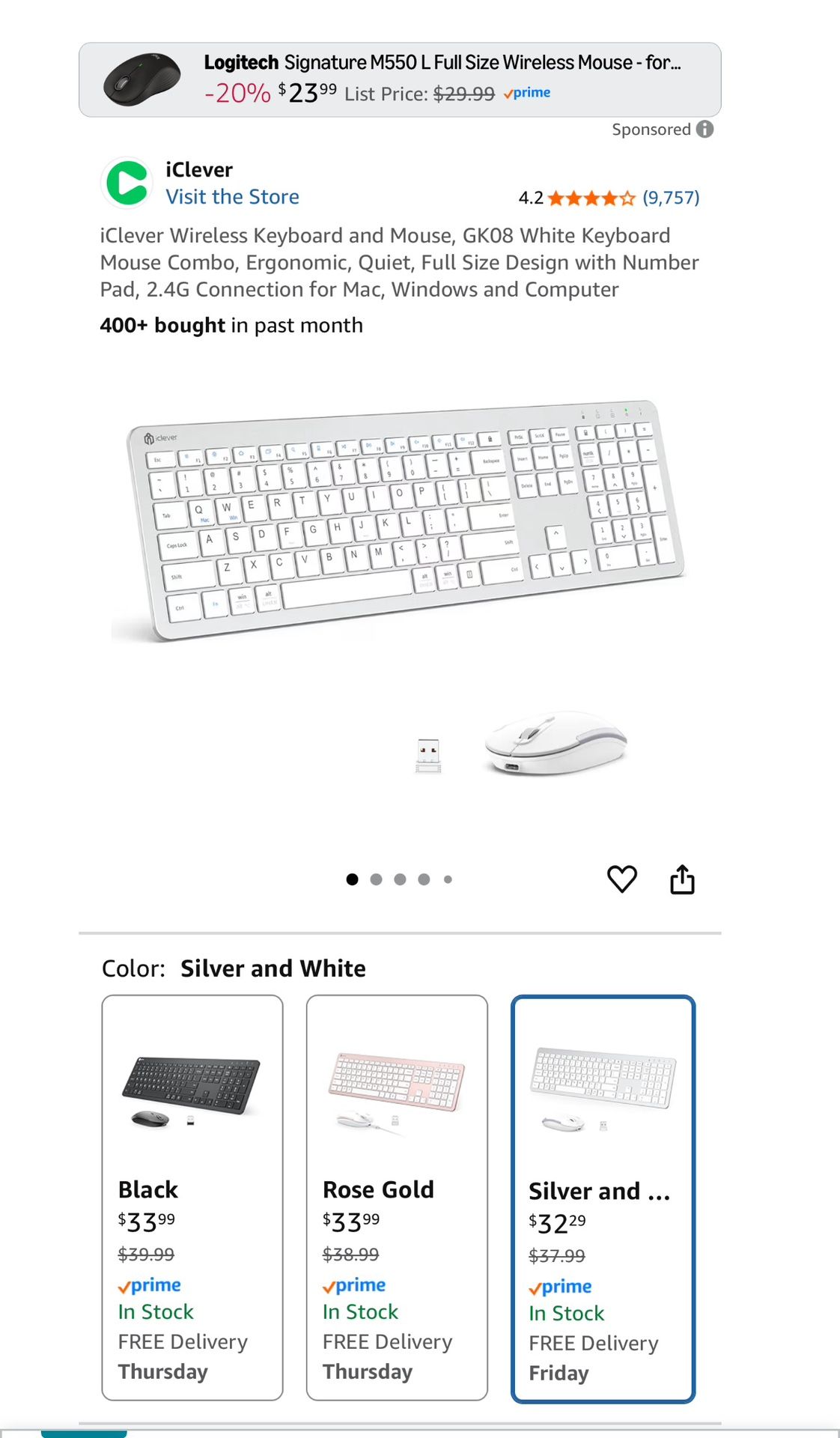 iClever Wireless Keyboard And Mouse
