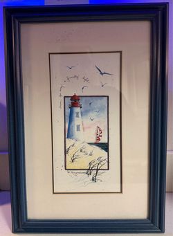 D. Morgan Lighthouse 1994 Art Print Matted Framed & Signed