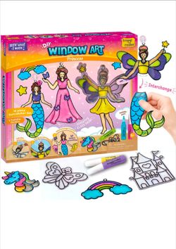NEW In Box Imagimake Window Art Princess, DIY Mess-Free 16 Pieces Suncatcher Kit