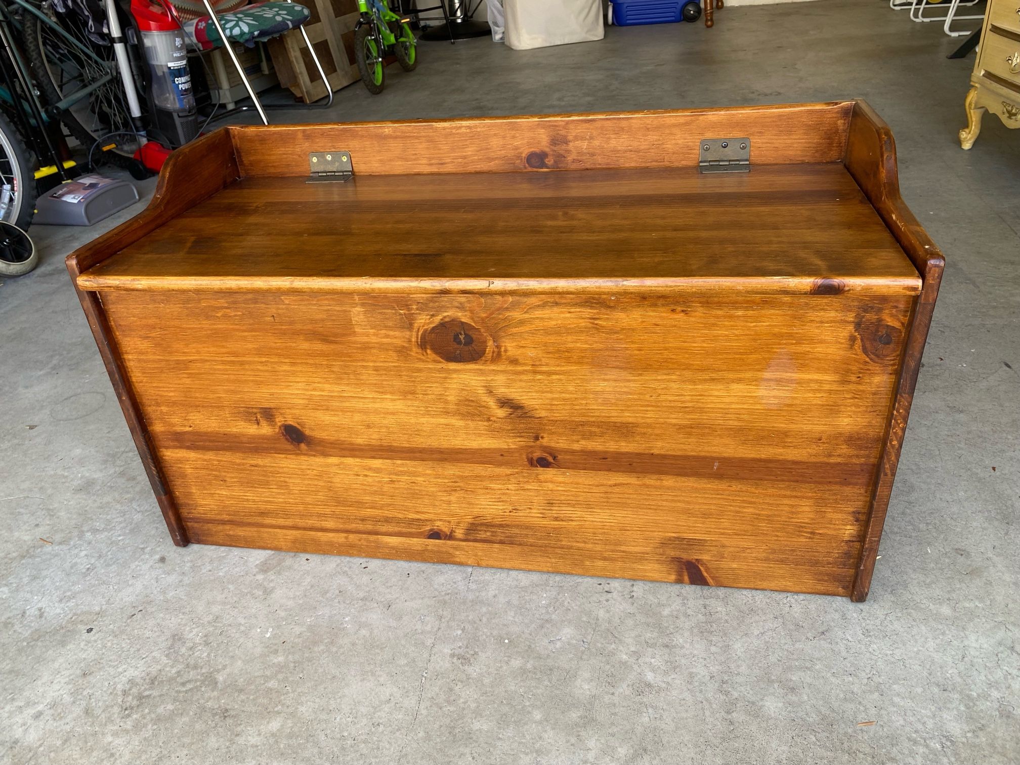 Wooden Storage Bench Ottoman Seat