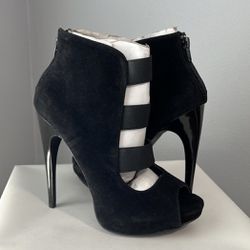 Womens Black Suede Dollhouse High Heel Size 7.5 and 8.5 available 