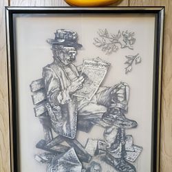 Mid Century Vintage Jim Daly Signed Print "Still Trying" 3D Limited Edition 49/100 Racing Form Wall Art