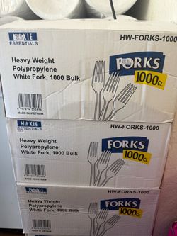 Maxie Essentials Bulk Plastic Forks 1000ct – 3 Boxes