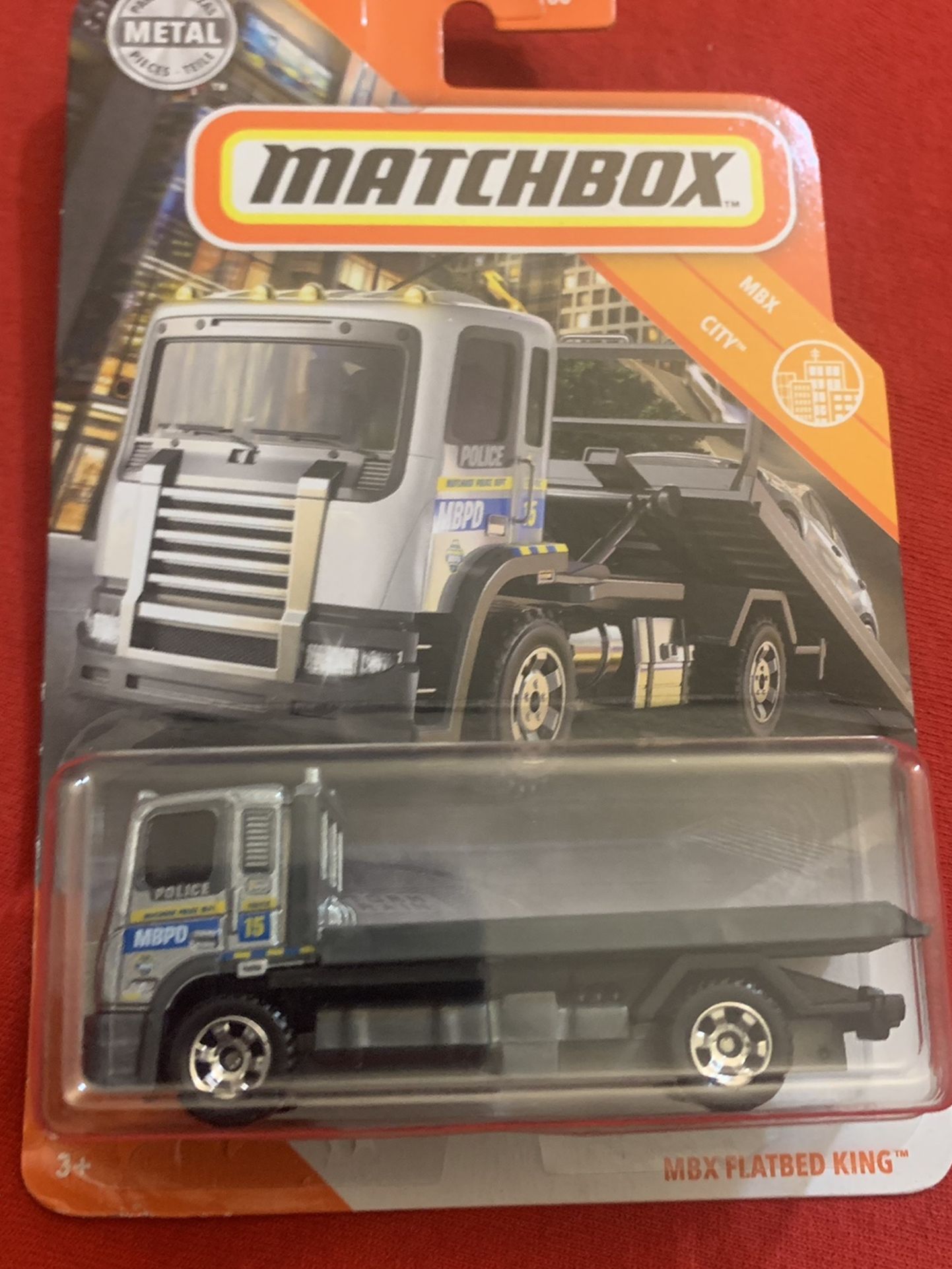 Matchbox flatbed tow truck silver