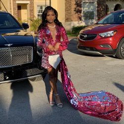 Pink Prom Dress (Custom Made) Size xxs-xs