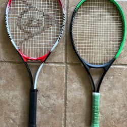 2 - 4” Grip Junior Tennis Rackets 