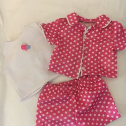 American Girl Doll brand Polka Dot Balloon Pajama Shorts Set