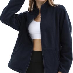 Women’s Fleece Jacket – Black (Size Large) 