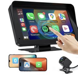 Wireless Carplay Screen, 7" Car Play Screen & Stereo Fit for Android Auto and Apple CarPlay - Multimedia Player 