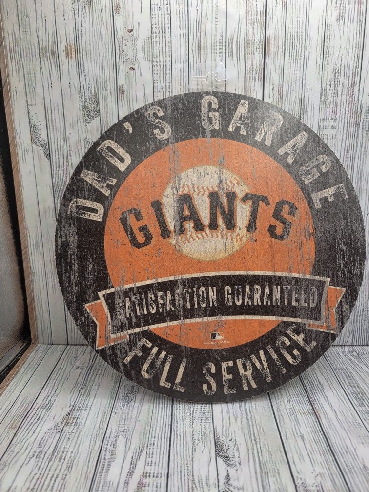 San Francisco Giants Dad's Garage Round Wooden Sign