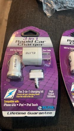 Brand new 3 in 1 rapid car charger $2.00 for both