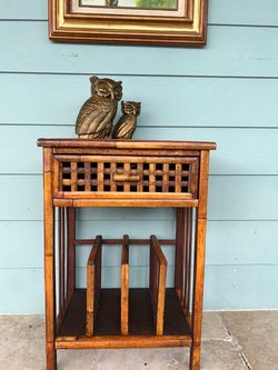 VINTAGE BAMBOO AND FAUX BAMBOO TABLE