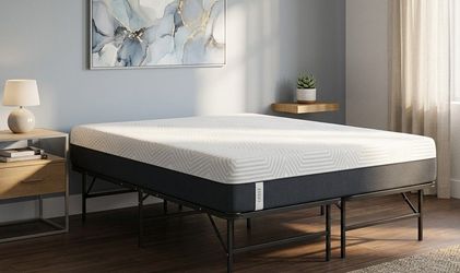 The first picture is A.I sample showing how this bed would look in a room setting.                      
Queen size bed & frame.                      