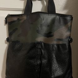 Coach Charles Foldover Tote with Camo Print 